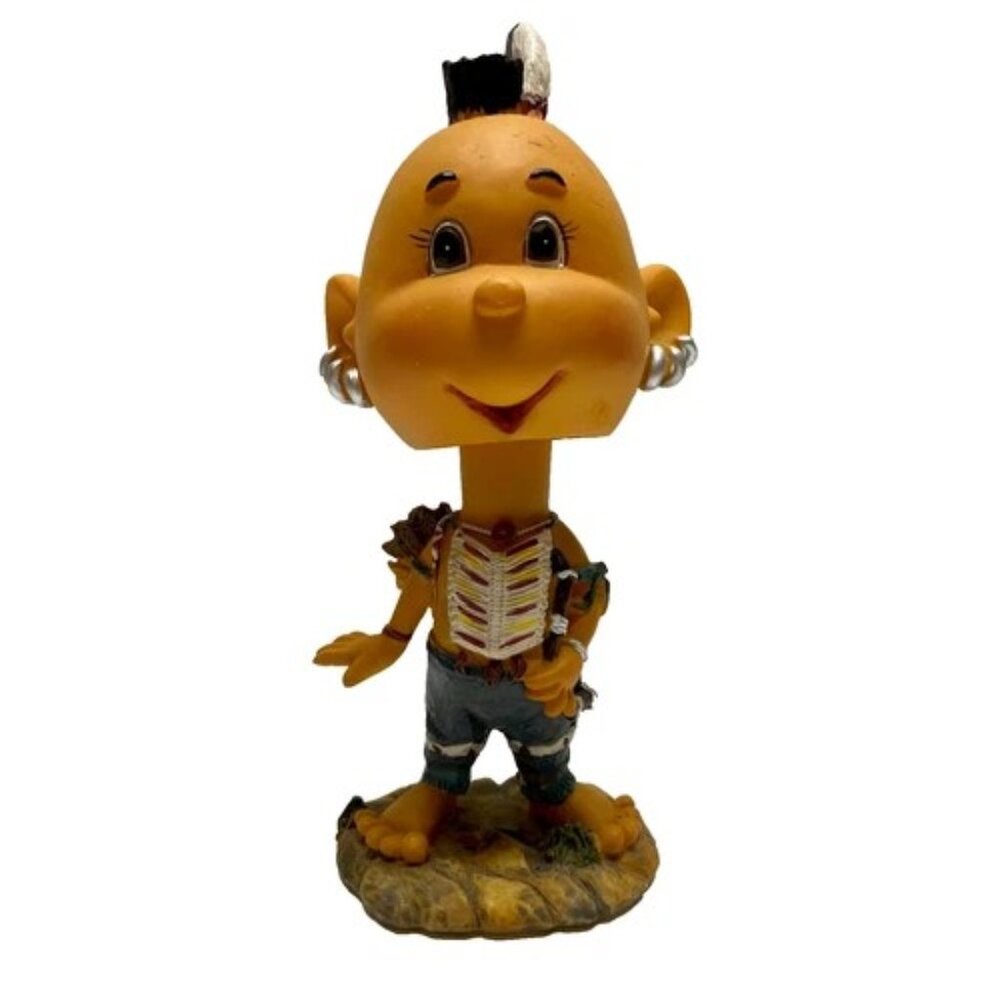 Vintage Native American Indian‎ Bobble Head Boy Figurine Tribal Collectible GUC